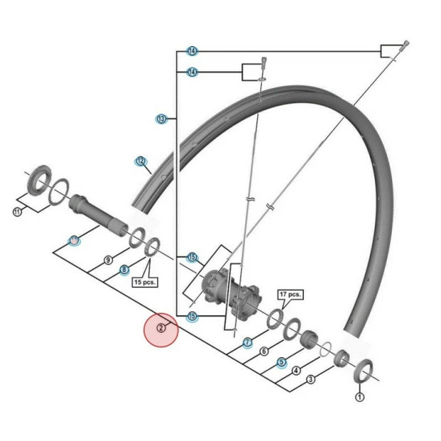Axe Complet De Roue Avant Shimano Deore HB-M8010
